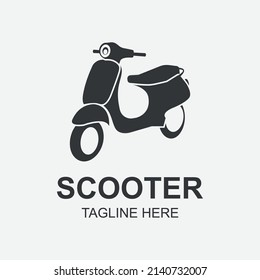 Scooter Logo Design Template. Scooter Logo design silhouette vector template. Motorbike shop store Logotype concept icon.