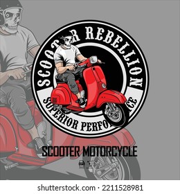 SCOOTER LOGO TEMPLATE WITH A GRAY BACKGROUNDSCOOTER LOGO TEMPLATE WITH A GRAY BACKGROUND