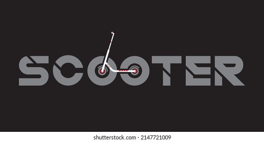 Ilustración del icono del vector del logotipo de Scooter