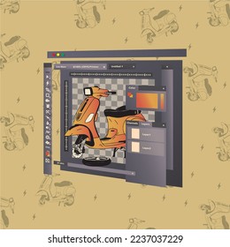 scooter matic layout design can be used as T-shirt, Merchandise or more