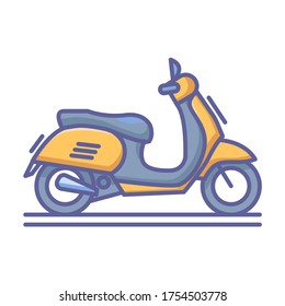 Scooter matic - motorcycle vector - color icon - transportation icons