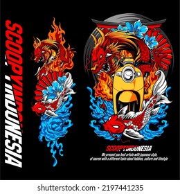 Scooter Matic Racing Fire Dragon VECTOR JAPAN STYLE