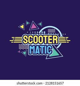 Scooter matic vector design vintage color for tshirt design or other graphic element