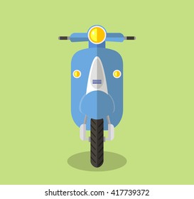 Scooter, Moped frontal, flache Vektorillustration