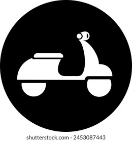 Scooter or moped icon as symbol for web page design of sity transport