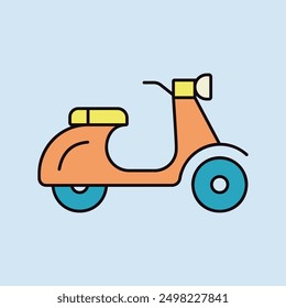 Scooter moped vector icon. Graph symbol for travel and tourism web site and apps design, logo, app, UI