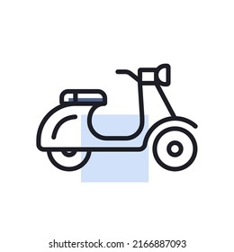 Scooter moped vector isolated icon. Graph symbol for travel and tourism web site and apps design, logo, app, UI