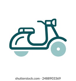 Scooter moped vector isolated icon. Graph symbol for travel and tourism web site and apps design, logo, app, UI