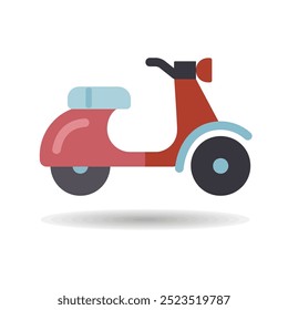 Ícone isolado do vetor do ciclomotor de scooter. Símbolo gráfico para site de viagens e turismo e design de aplicativos, logotipo, aplicativo, UI