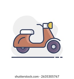 Ícone isolado do vetor do ciclomotor de scooter. Símbolo gráfico para site de viagens e turismo e design de aplicativos, logotipo, aplicativo, UI