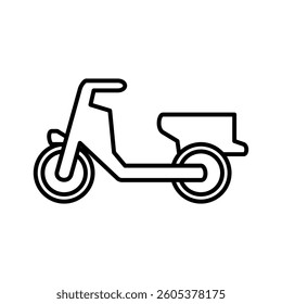 scooter motor icon, simple flat style, illustration, logo sign symbol pictogram template, for ui and ux, editable, isolated on white