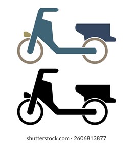 scooter motor icon, simple flat style, illustration, logo sign symbol pictogram template, for ui and ux, editable, isolated on white