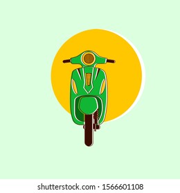  Scooter Motor Icons  Flat Circle Vetor Illustration