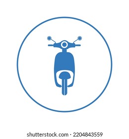 Scooter motorbike front facing icon | Circle version icon |