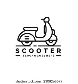 Scooter motorbike logo design vector illustration