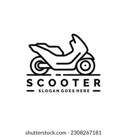 Scooter motorbike logo design vector illustration