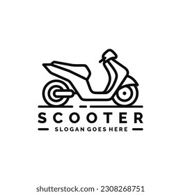 Dibujo vectorial del logotipo de motocicleta Scooter