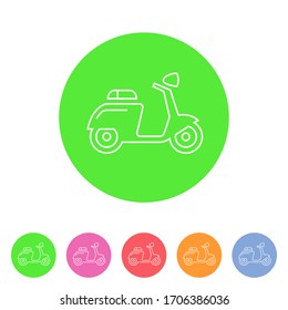 Scooter motorbike motorcycle icon flat web sign symbol logo label