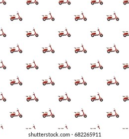 Scooter motorbike pattern seamless repeat in cartoon style vector illustration