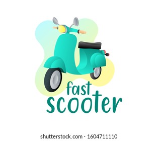 Scooter, motorcycle and scooter bike, illustration and logo design. Transport, transportation and vehicle, vector design