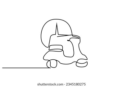 scooter motorcycle cargo order clock time icon line art