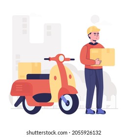 Trägervektor für Motorroller oder Motorräder, flach