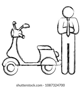scooter motorcycle with driver silhouette