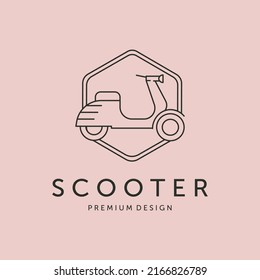 scooter motorcycle icon line art logo vector symbol illustration design