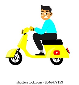 scooter motorcycle  for illustration and editable