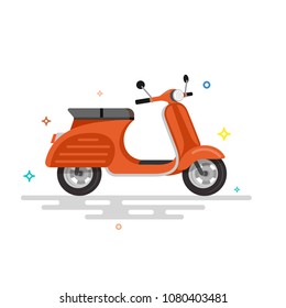 Scooter motorcycle illustration. Flat vector illustration.