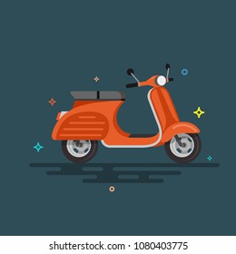 Scooter motorcycle illustration. Flat vector illustration.