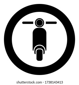 Scooter Motorcycle Motobike Delivery concept Moped Shipping icon in circle round black color vector illustration flat style image