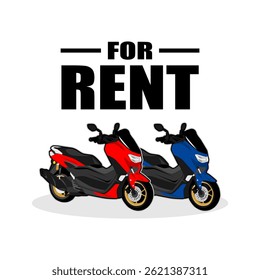 scooter motorcycle for rent illustration