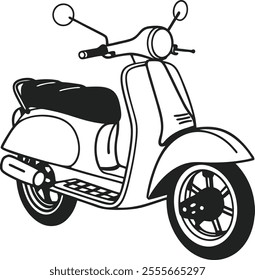 Scooter motorcycle vector cartoon illustration isolated on white background