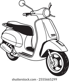 Scooter motorcycle vector cartoon illustration isolated on white background