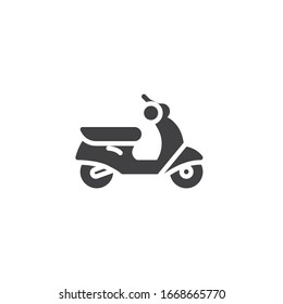 Scooter motorcycle vector icon. filled flat sign for mobile concept and web design. Moped, scooter glyph icon. Symbol, logo illustration. Vector graphics