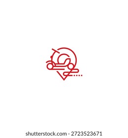 Navegación de la vespa a la idea del logotipo del destino.