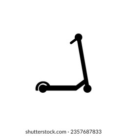 Scooter or otoped in silhouette flat icon style. Trendy vector illustration element of world car free day theme. Editable graphic resources for many purposes.