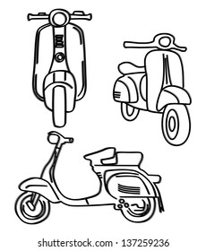 scooter outline art
