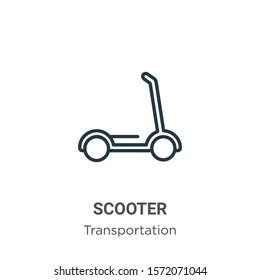 Scooter outline vector icon. Thin line black scooter icon, flat vector simple element illustration from editable transportation concept isolated on white background