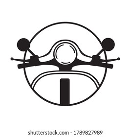 Scooter outline vector icon. Thin line black icon