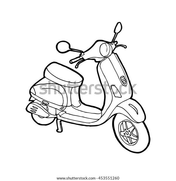 Scooter Outline Vector Illustration Stock Vector (Royalty Free) 453551260