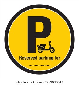 Scooter parking icon. Parking space. Parking lot. Scooter park. 