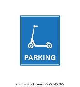 Scooter parking sign icon simple design