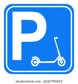 Diseño de Ilustración vectorial de icono de letrero de estacionamiento de scooter
