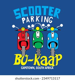 Scooter Parking t shirt design retro style