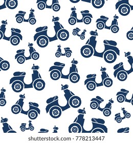 Scooter pattern on white background