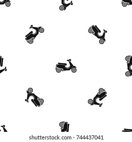 scooter pattern repeat seamless in black color for any design. Vector geometric illustration