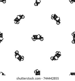 Scooter pattern repeat seamless in black color for any design. Vector geometric illustration