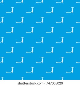 Scooter pattern repeat seamless in blue color for any design. Vector geometric illustration
